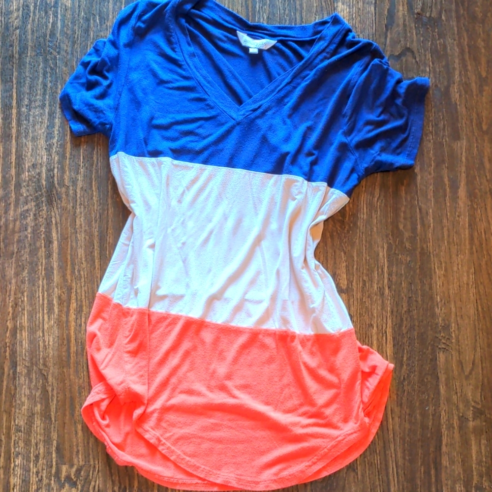 Tri-color V Neck Tee